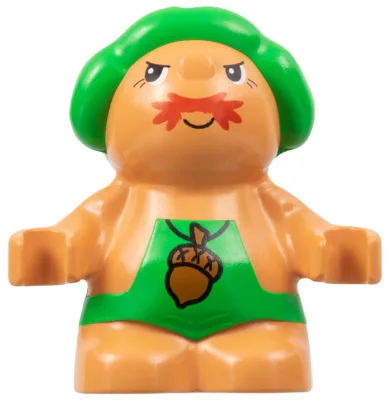 Figurine Duplo Petits Amis de la Forêt, Homme, Tenue Verte à Motif Gland (Champignon Grognon)