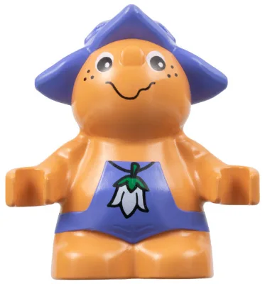 Duplo Figur Little Forest Friends, männlich, mittelviolettes Outfit mit weißem Blumenmuster (Toot Bluebell) (4142321)