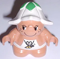 Duplo Figur Kleine Waldfreunde, männlich, weißes Outfit mit Bienenmuster (Dozey Meadowsweet) (4142313)