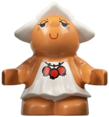 Duplo Figur Kleine Waldfreunde, weiblich, weißes Kleid mit rotem Beerenmuster (Träumerin Mädesüß) (4142322)