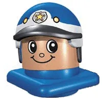 Figurine Primo à tête de policier avec casque