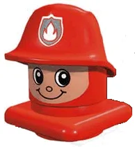 Tête de figurine Primo Pompier avec casque