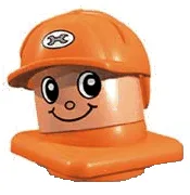 Tête de figurine Primo, chauffeur de camion avec casque