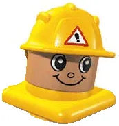 Tête de figurine Primo, ouvrier du bâtiment avec casque
