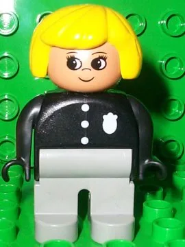 Duplo-Figur, Polizistin, hellgraue Beine, gelbe Haare