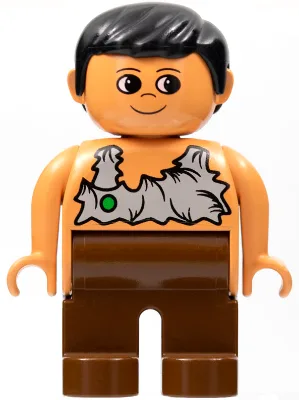 Duplo-Figur, männlich, braune Beine, nougatfarbenes Oberteil (Höhlenmensch)