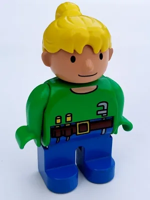 Duplo Figur, weiblich, Wendy im Arbeiteroutfit, hellgrünes Oberteil (4155789)