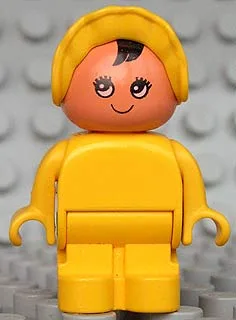 Figurine Duplo, Bébé Type 1, Jambes jaunes, Corps jaune, Bonnet jaune