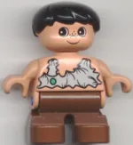 Duplo-Figur, Kind Typ 2 Junge, braune Beine, schwarze Haare (Höhlenmensch)