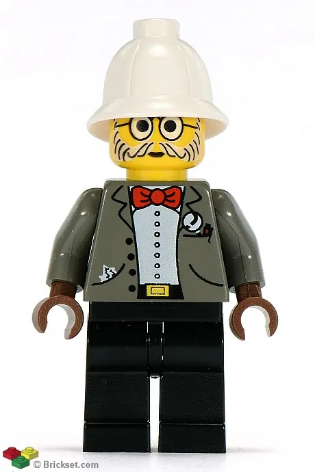 Dr. Kilroy / Dr. Charles Lightning – Dunkelgraue offene Jacke, schwarze Hosenbeine, weißer Tropenhelm