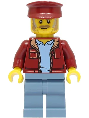 Fishing Boat Captain - Dark Red Jacket and Hat