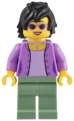 1950s Diner Patron - Female, Medium Lavender Jacket, Sand Green Legs, Black Hair