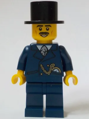 General Store Customer - Male, Dark Blue Suit, Black Top Hat, Black Moustache