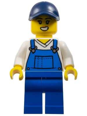 Train Worker Andrea - Blue Overalls, Dark Blue Cap