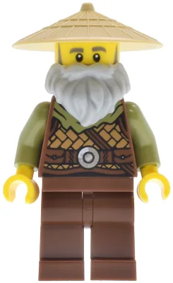 Riverside Scholars - Male, Leather Armor, Reddish Brown Legs, Tan Conical Hat, Light Bluish Gray Beard