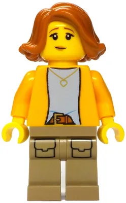 Merchant Boat - Female, Bright Light Orange Jacket, Dark Tan Legs with Pockets, Dark Orange Hair