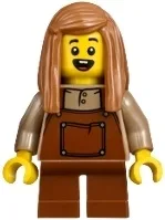 Child - Girl, Reddish Brown Overalls and Short Legs, Medium Nougat Hair