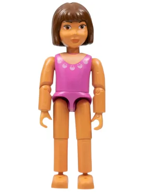 Belville Femme - Maillot de bain rose foncé et cheveux bruns