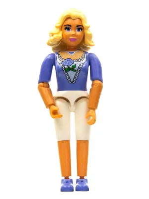 Belville Femme, Femme adulte (Princesse Rosaline) - Short blanc, Haut violet moyen à motifs de fleurs et de dentelle, Cheveux orange très clair, Chaussures violet moyen (4140034)