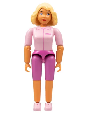 Belville Femme - Short rose foncé, chemise rose, cheveux blond clair