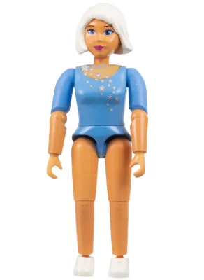 Belville Vrouw, Volwassen Vrouw (Stella) - Middelblauwe top met sterrenpatroon, wit haar, witte schoenen (4129894)
