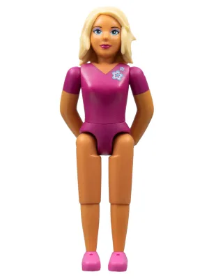 Belville Female - Magenta Top with Flowers on Shoulder Pattern, Dark Pink Shoes, Tan Hair (4220975)