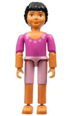 Belville Femme, Enfant Fille - Short rose, Haut rose foncé à motif coquillages, Cheveux noirs (4114474)