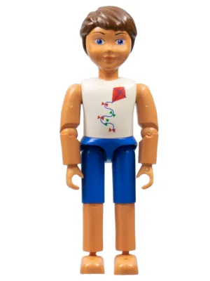Belville Homme, Enfant Garçon - Short bleu, Haut blanc à motif de cerf-volant, Cheveux bruns (4114468)