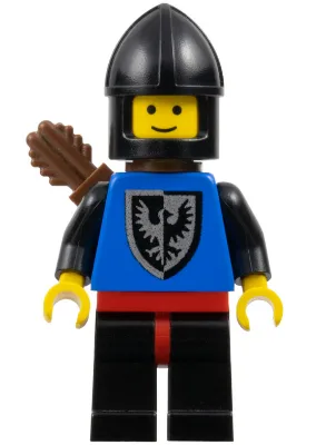 Zwarte Valk - Zwarte poten met rode heupen, zwarte kinbeschermer, pijlkoker