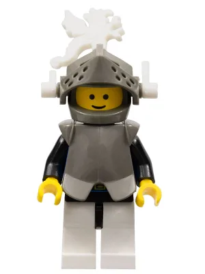 Cuirasse - Armure sur casque et visière bleus et gris foncé, plumes de dragon blanches