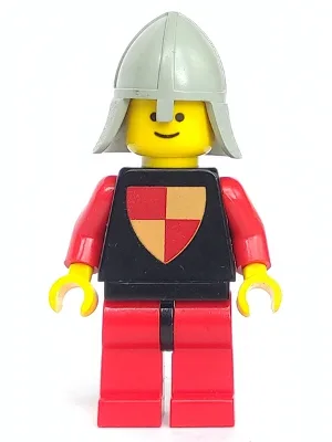 Classique - Chevalier de tournoi Noir, jambes rouges avec hanches noires, protège-nuque gris clair