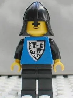 Schwarzer Falke – Schwarze Beine, schwarzer Nackenschutz, Schild unten spitz zulaufend