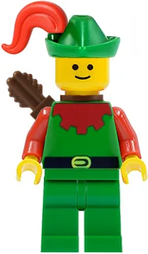 Boswachter - Rood, groene hoed, rode pluim, pijlkoker