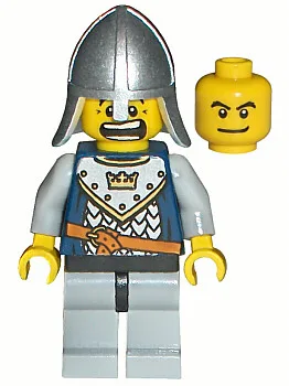 Fantasy-tijdperk - Kronenridder Schaalpantser met Kroon, Helm met Nekbeschermer, Dubbelzijdig Hoofd