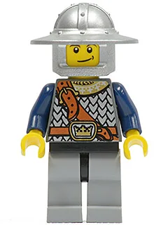 Fantasy-tijdperk - Kroonridder Schaalpantser met Borstband, Helm met Brede Rand, Scheve Glimlach