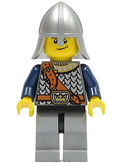 Fantasy-Ära – Schuppenpanzer für Kronenritter mit Brustgurt, Helm mit Nackenschutz, schiefes Lächeln