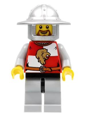 Koninkrijken - Leeuwenridderkwartieren, helm met brede rand, ronde bruine baard