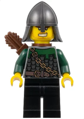 Koninkrijken - Drakenridder Schaalpantser met Ketting en Riem, Helm met Nekbeschermer, Pijlkoker, Ontblote Tanden
