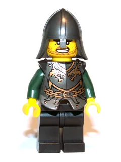 Koninkrijken - Drakenridderharnas met ketting, helm met nekbeschermer (schaakloper)