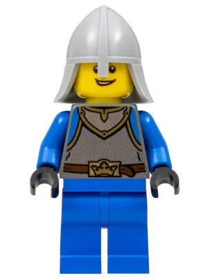 Castle - King's Knight Scale Mail, Crown Belt, Helmet with Neck Protector, Open Grin