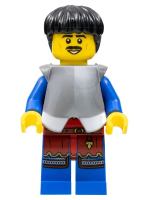 Lion Knight - Male, Black Hair, Flat Silver Armor