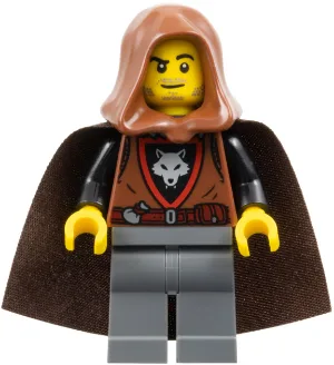 Wolfpack - Dark Bluish Gray Legs, Dark Brown Cape, Reddish Brown Hood (Crook)