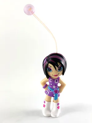 Clikits Figur Stern - Schwarzes Haar mit violetten Strähnen, violettes Kleid mit Schärpe, weiße Stiefel (4240063)