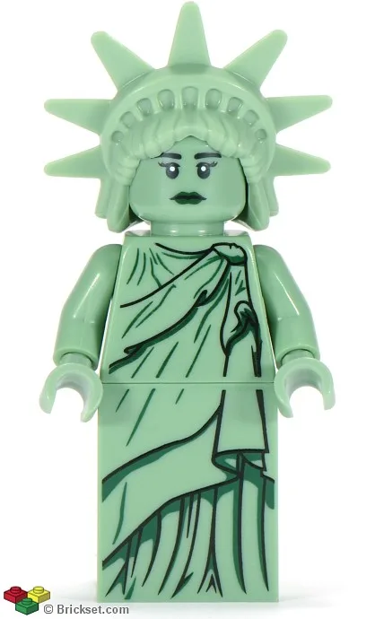 Lady Liberty, Serie 6 (Minifiguur zonder standaard en accessoires) (Haartype onbekend)