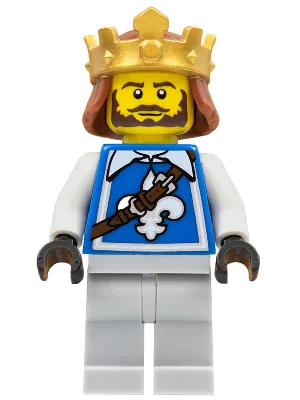 Warrior - King with Fleur-de-lis Vest, Crown, Dark Brown Beard