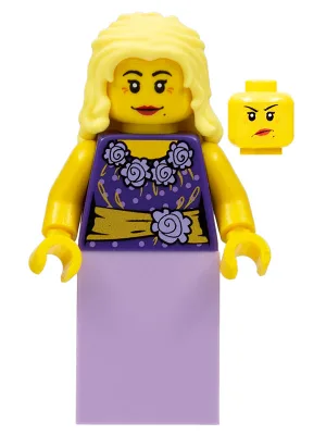 Musician - Female, Blouse with Gold Sash and Flowers, Lavender Skirt, Bright Light Yellow Hair