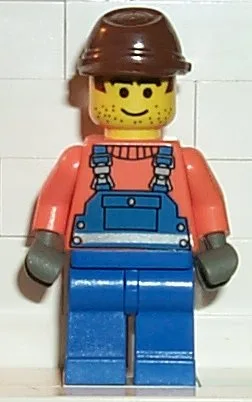 Overalls with Safety Stripe Blue, Brown Cavalry Cap