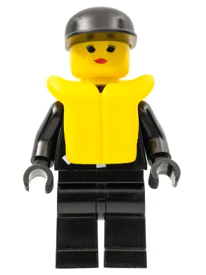 Police - Fermeture éclair avec étoile de shérif, casquette noire, gilet de sauvetage