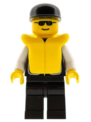 Police - Insigne de shérif, 2 poches, jambes noires, manches blanches, casquette noire, gilet de sauvetage