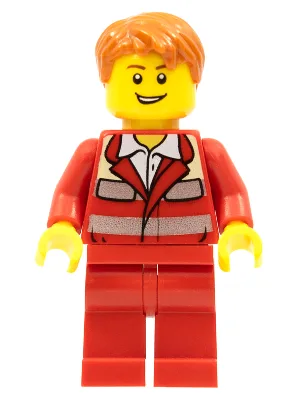 Ambulancier - Uniforme rouge, homme, cheveux ébouriffés